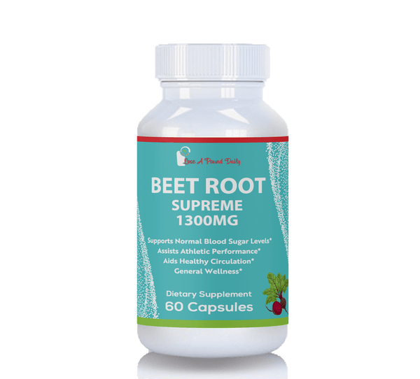 Beet Root Supreme, 1300mg, Non-GMO, Pure Vegan, Blood Pressure Support, 60 Capsules - Lose A Pound Daily